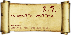 Koloszár Terézia névjegykártya